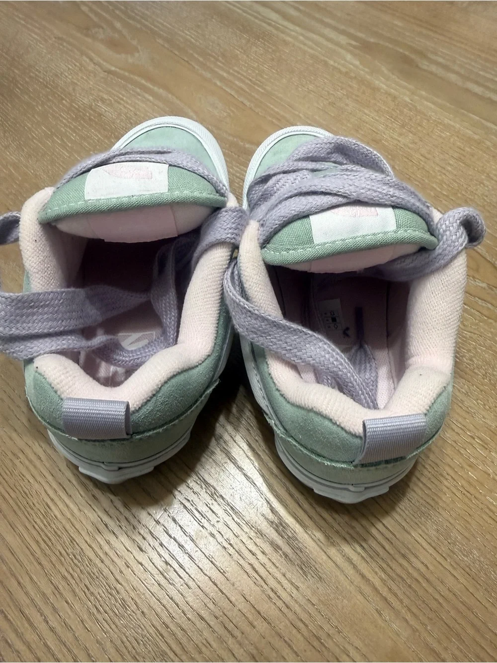 Vans Kids Mint Green and Lavender Lace-Up Sneakers